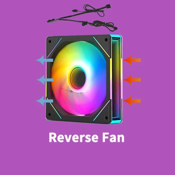 TEUCER JM-1 Case Fan Water Cooling 360mm Cooler Fan PC Cooling Fan 120mm 800-2000RPM PWM ARGB Mirror Cycle Light Effect Case Fan