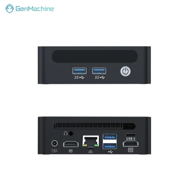 Genmachine AMD Ryzen 7 6800H Mini PC USB4 2.5G LAN | 8-Core 16-Thread | 16GB DDR5 256GB NVMe SSD | WiFi 6E & Bluetooth
