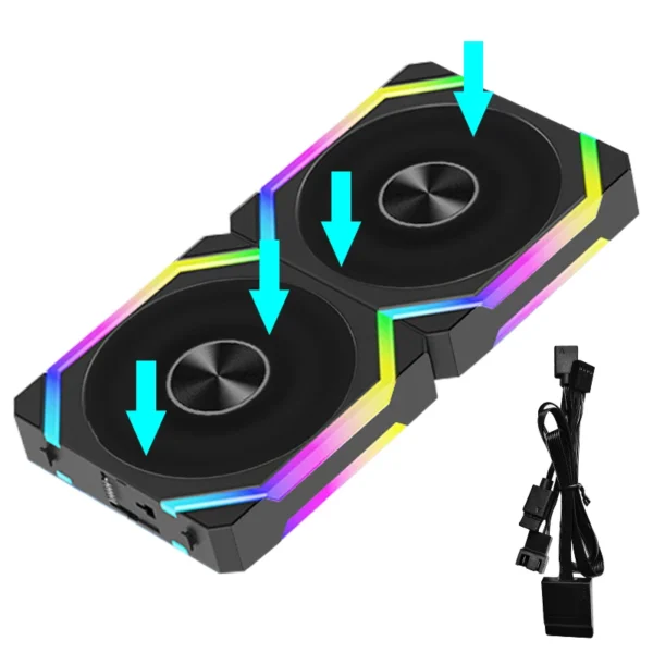 JUMPEAK CS120 ARGB Cooling Fan 240mm Modular Stackable Splicing PWM Silent 120mm RGB Fans For Gaming PC Case CPU Water Cooler