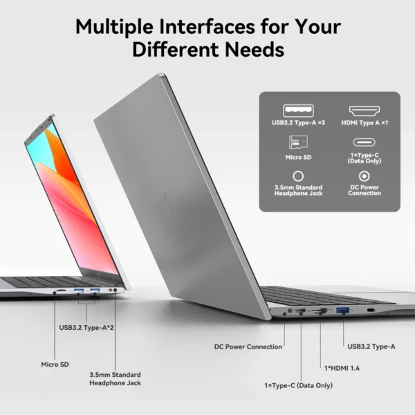 KAMRUI 17.3 AMD Ryzen 3 4300U Laptop 16GB DDR4 RAM 512GB SSD Lightweight Business Laptop Windows 11 Pro Ordenadores Portátiles