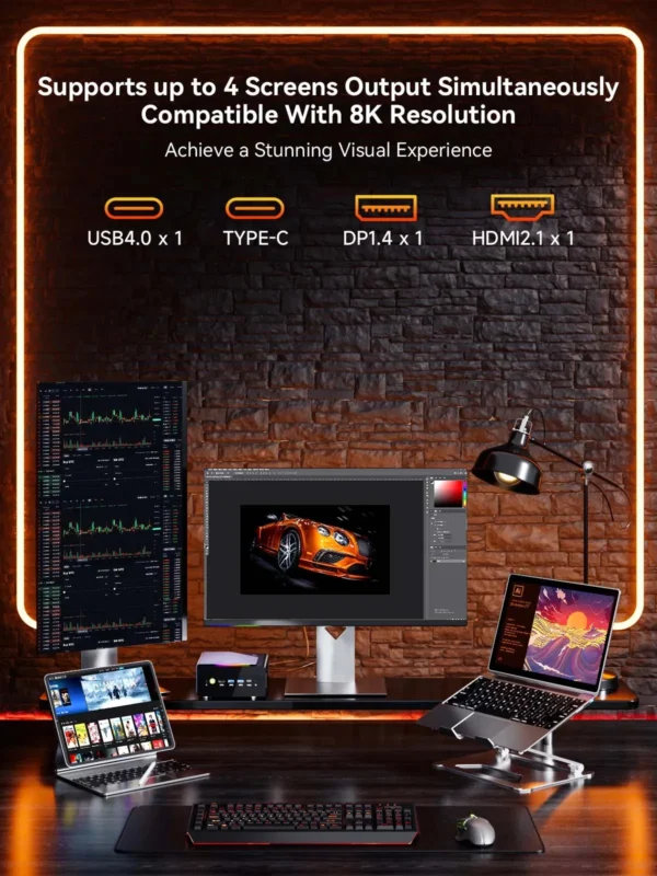 GMKtec K12 AMD Ryzen 7 H 255 Mini PC Dual DDR5 5600MT/s 3*SSD PCIe4.0 WiFi6 BT5.2 Dual 2.5G LAN OCulink Desktop Gamer Computer