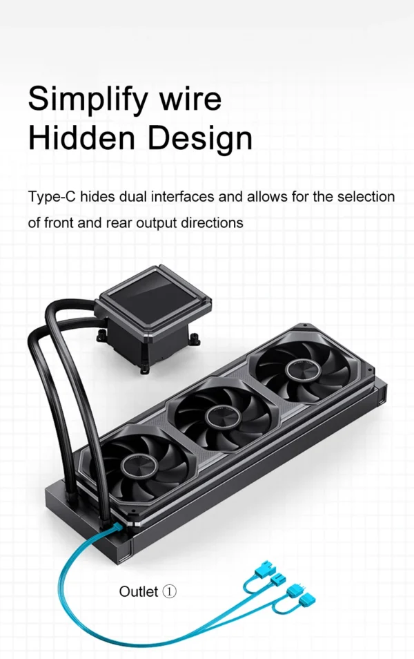 Jonsbo TX-360 Screen Display Integrated Water Cooling 360mm Radiator ARGB AIO Water Cooler Intel LGA1200 115X 1700 1851 AM5 AM4