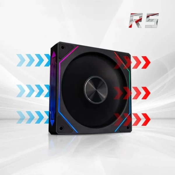 120mm GEN4 RS White Fan, ARGB Infinite Mirror Lighting, 3-Pin Sync, 800-1800RPM PWM, Perfect for Cases & Radiators