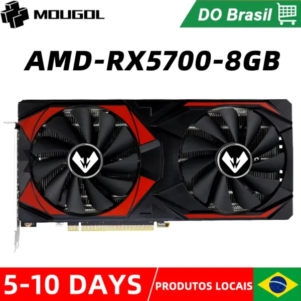 MOUGOL Graphics Card RX5700 8gb GPU PC Gaming GDDR6 Memory 7nm 256Bit PCIEx16 4.0 Desktop Computer Video Cards for AMD Radeon
