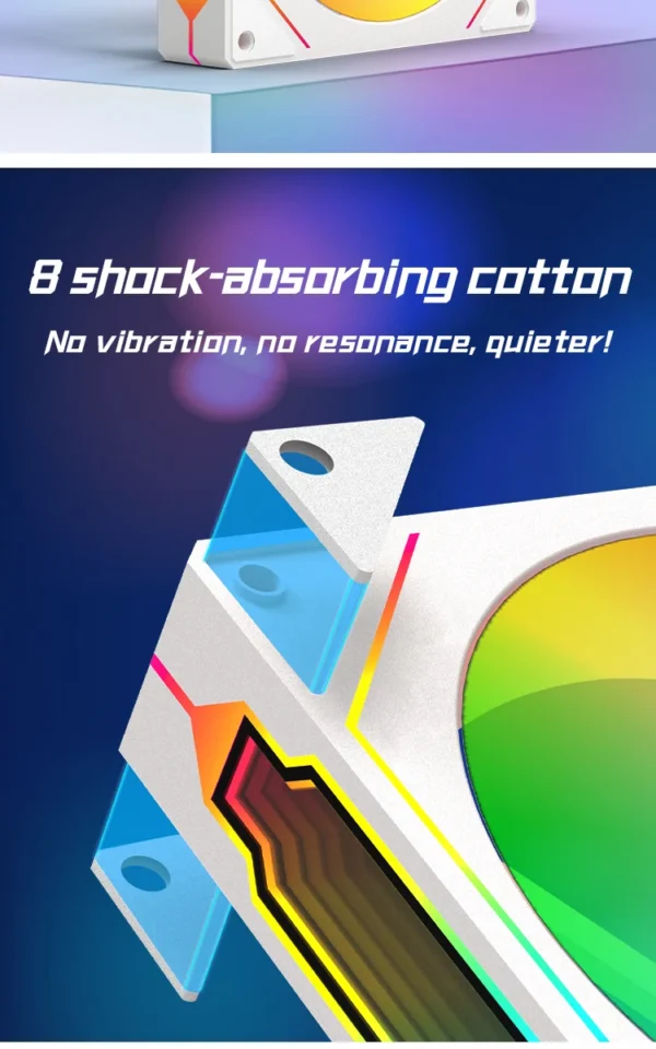 PRISM IV PRO Case Cooling Fan 120mm 5V 3 PIN ARGB, 12V 4 PIN PWM, for CPU & Case,Infinity Mirror Series,1650 RPM, 65 CFM