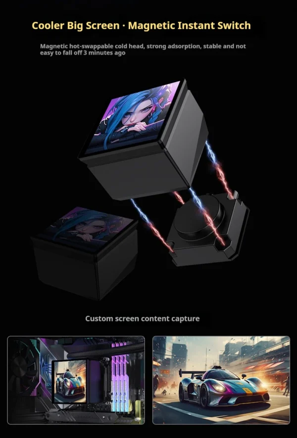 LOVINGCOOL DP-01 360/240 CPU liquid cooler radiator 4.0-inch super large frameless full screen diy water cooler