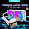 Manmu 240mm Liquid CPU Cooler 4pin PWM Fan 120mm RGB / AC Intergrated Water Cooling AM5 AM4 Intel 115x/1200/1700/2011/2066