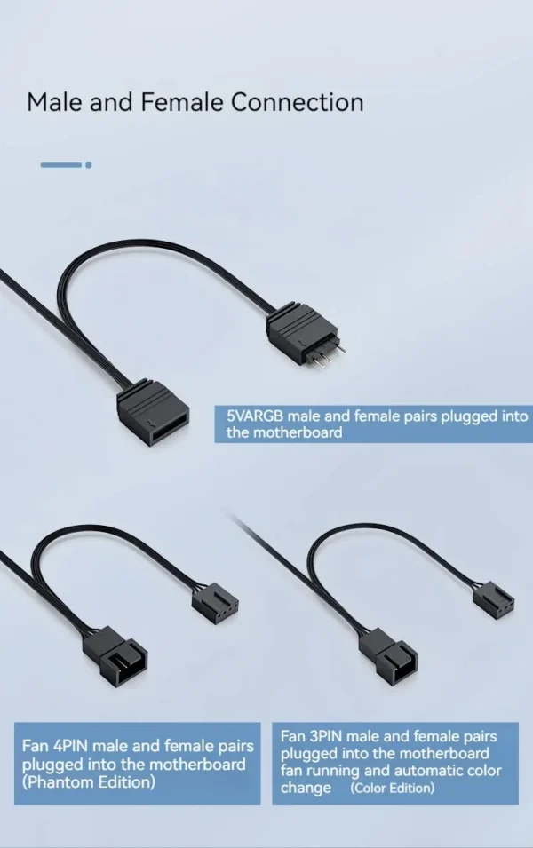 Jonsbo SL-120 Case Fan 120mm 5V 3Pin ARGB Light Effect PWM 600-1500RPM Cooling Fan 12cm High Air Volume Slient Fan