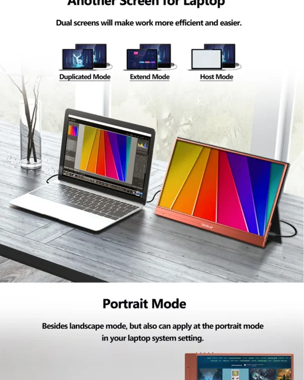 ZEUSLAP 15.6inch touching utrathin portable monitor remote control for phone, laptop, nintendo switch,steamdeck second screen