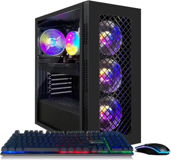 Gaming PC – i5-14400F, RTX 5050 8GB Triple-Fan, 32GB DDR5, 1TB NVMe SSD 3300MB/s, 600W PSU, ARGB Case with 6 ARGB Fans & Remote