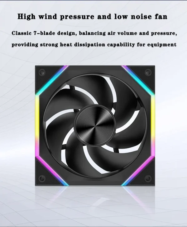 ICE Whale IW-12 Computer PC Case Fan 120mm ARGB 4Pin PWM Cooling Fan Motherboard Sync 61.5CFM/2000RPM CPU Cooler Ventilator