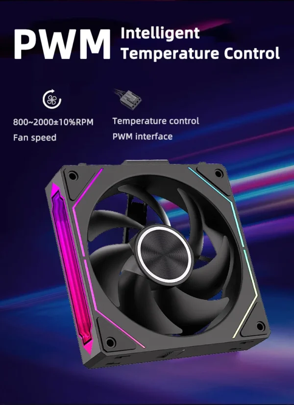 Coolcirc DL-2 120mm ARGB Cooling Fan Modular Wireless Stackable Splicing 800-2000RPM PWM Silent for Gaming PC Case Water Cooler