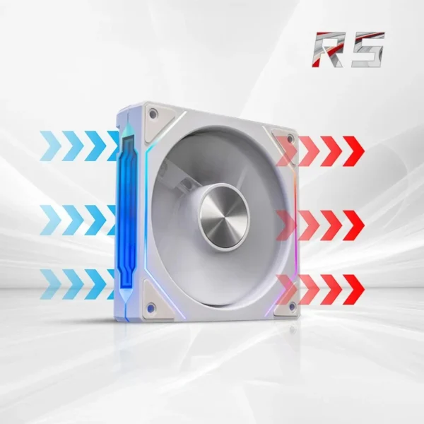 120mm GEN4 RS White Fan, ARGB Infinite Mirror Lighting, 3-Pin Sync, 800-1800RPM PWM, Perfect for Cases & Radiators