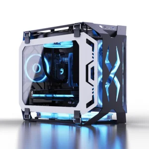 Lovingcool New Design Open Style Gaming Chassis Tempered Glass Micro ATX Mini ITX Computer RGB Casing Desktop PC Case with Fan