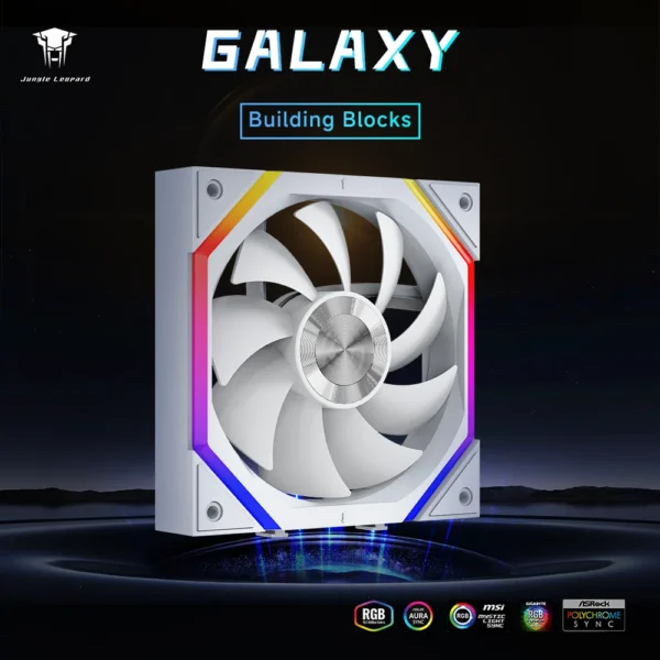 Jungle Leopard Galaxy Prism XH Flowing Running Lights‌ PC Case Fan Splicing fan ARGB chassis fan 12CM cooling fan 5V3 pin PWM