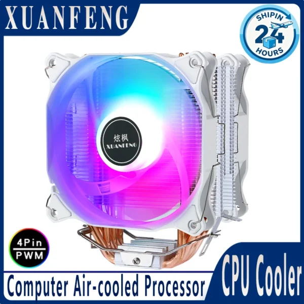 XUANFENG 120mm Fan Radiator Air-cooled 4/6 Heat Pipe CPU Cooler Installing LGA115x 2011 x99 E5 1200 1700 1851 i5 i7 AM4 AM5 2066