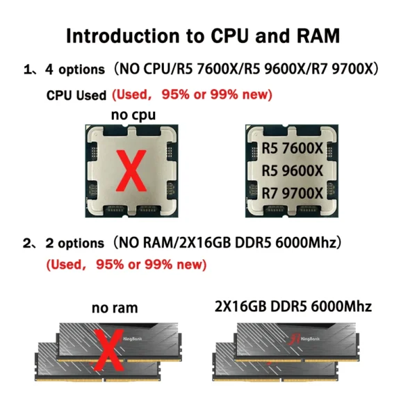 JGINYUE B650M Night Devil Motherboard Supprot Ryzen 7500F/7600X/9600X/7700/7800X3D CPU 2*16GB DDR5 6000Mhz No WiFi B650 M-ATX