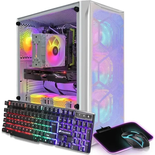 Gaming Desktop, Radeon RX 590 8G GDDR5, Core Xeon E5 2.5G up to 3.3G, 32G Memory, 1T SSD, 600M WiFi, BT 5.0, RGB Fan