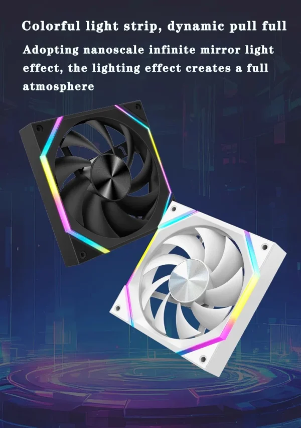 ICE Whale IW-14 Computer Chassis Fan 14cm ARGB 4 Pin PWM Quiet Cooling Fan 12V Large Air Volume 61.5CFM/800-1800RPM Ventilator