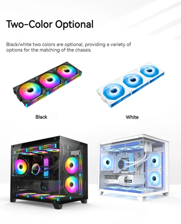 TEUCER JM-1 PC Case Fan 120mm ARGB Mirror Cycle Light Effect Cooling Fan 4PIN PWM Low noise Chassis Water Cooling Ventilador