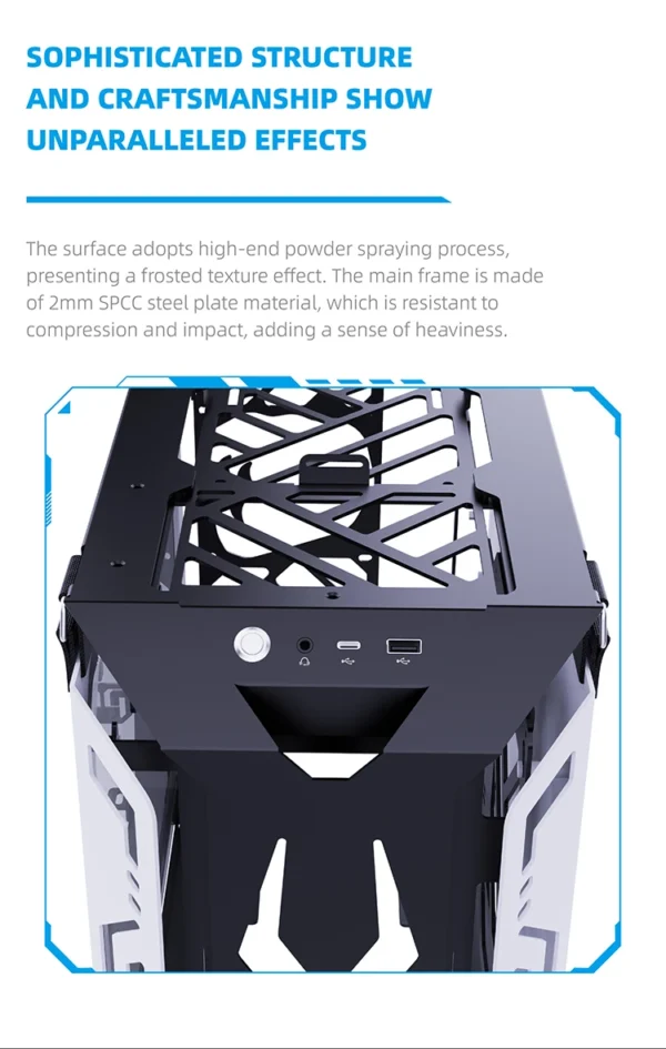 Lovingcool New Design Open Style Gaming Chassis Tempered Glass Micro ATX Mini ITX Computer RGB Casing Desktop PC Case with Fan