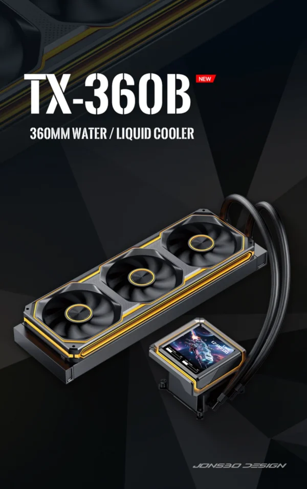 Jonsbo TX-360 Screen Display Integrated Water Cooling 360mm Radiator ARGB AIO Water Cooler Intel LGA1200 115X 1700 1851 AM5 AM4