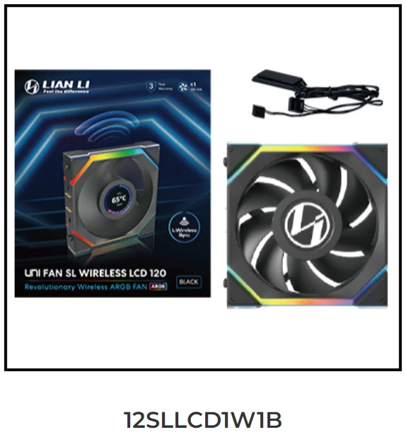 LIAN LI UNI FAN SL Wireless 120 Single Pack , Reverse Blade Triple Pack, LCD 120 Single Pack, Case fan, water cooled fan