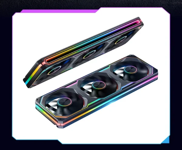 JONSBO XA-360/ XA-120 3-Pack 120mm Fan 5V/3Pin ARGB Three-Sided Mirror Integrated Cold Exhaust Cooling Fan for Desktop Computers