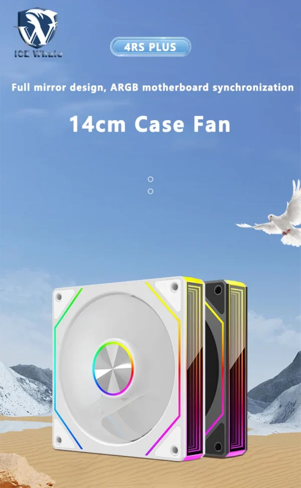 ICE Whale 4RS PLUS 14CM ARGB Chassis Fan 650-1500RPM Air-Cooled PC Cooling Fan