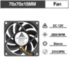 5PCS Gdstime 70x70x15mm DC 24V 12V 5V  70mm x 15mm 2Pin 7cm PC Case Radiator Silent Cooler Brushless Cooling Axial Fan 7015