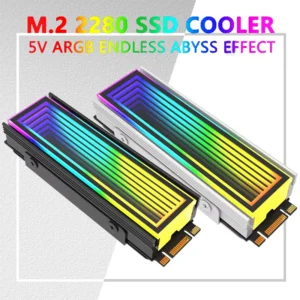 5V/3Pin ARGB AURA Sync Computer 2280 SSD M2 Radiator Aluminum PC RGB M.2 Nvme Cooler Heatsink Solid State Drive Heat Sink Cooler