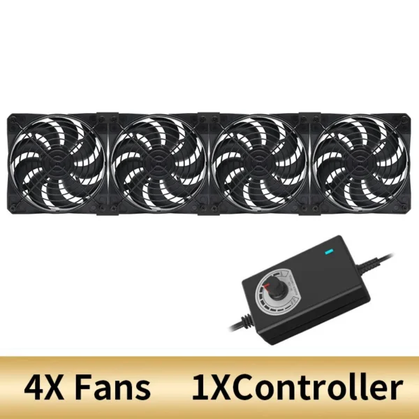 TEUCER 120mm 3000RPM Cooling Fan with Controller 12V 220V Btc Mining Machine Chassis Exhaust Fan Workstation Cabinet Server Fan