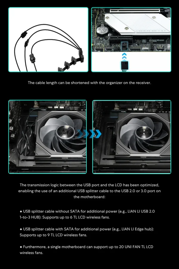 Lian-Li UNI FAN TL Wireless LCD 140 Single Pack NO CONTROLLER