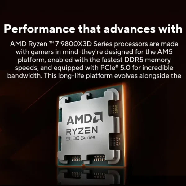 AMD Ryzen 7 9800X3D Game CPU R7 9800X3D Up to 5.2GHz 8-Core 16-Thread 96MB Cache AM5 Desktop Gaming Processor without Package