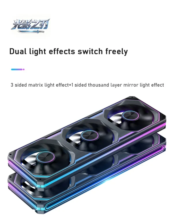 JONSBO XA-360/120 12CM ARGB Case Fan (Dual Bezel Lighting Effect/Color Blocking/Aura Sync/PWM Male/Female Connectors)