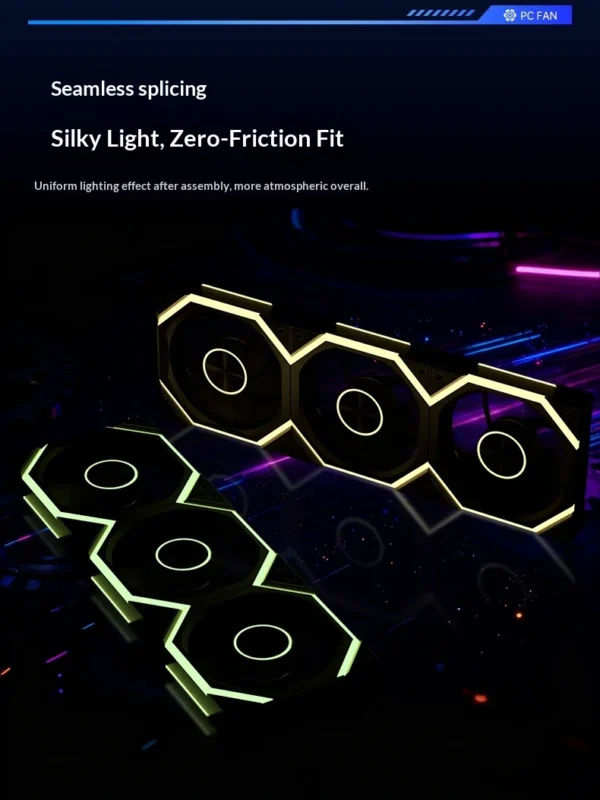 Hifrost Ice Chain Modular 120mm ARGB PC Case Cooling Fans Wireless Thermostatic Sync Lighting For Gaming Chassis CPU Cooler