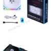 LIAN LI UNI FAN SL V2 SL120V2 Reverse Blade 10% Performence Upgraded Version RGB Fan, Single Pack, Black/White