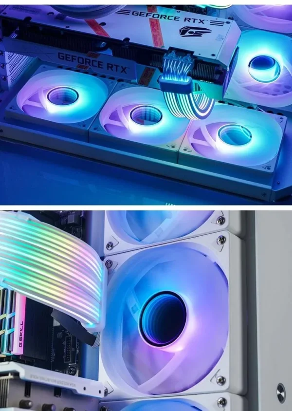 Jonsbo SL-120 Case Fan 120mm 5V 3Pin ARGB Light Effect PWM 600-1500RPM Cooling Fan 12cm High Air Volume Slient Fan