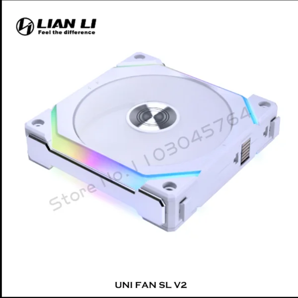 LIAN LI UNI FAN SL V2 SL120V2 Reverse Blade 10% Performence Upgraded Version RGB Fan, Single Pack, Black/White