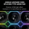120mm ARGB Case Fan with Dual Side Infinity Mirror Cableless 360mm For Computer Water Cooler | Jungle Leopard Interstellar V2RS