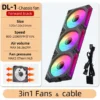 Coolcirc DL-1 120mm PC Case Fan 800-2000rpm PWM Hydro Bearing Silent 5V3Pin ARGB Water Cooler Magic Cableless Cooling Ventilator