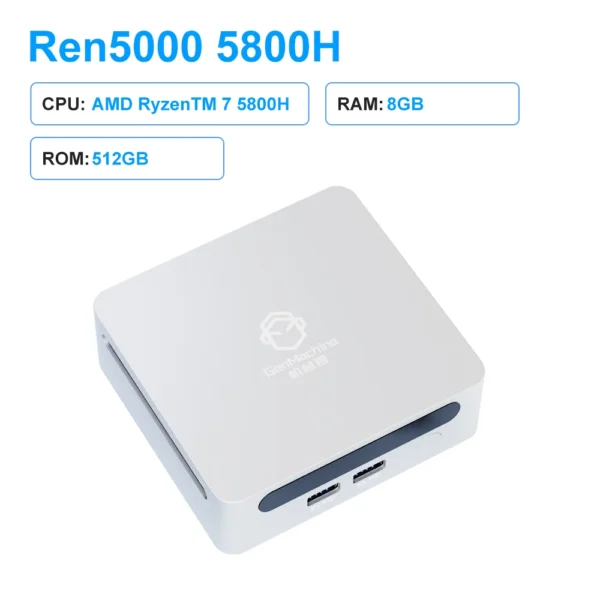 GenMachine AMD Ryzen 7 5800H Windows 11 MINI PC DDR4 16/32GB 256/512GB SSD WIFI6 RTL8852, BT5.2 PC Gamer Diy Gaming Computer