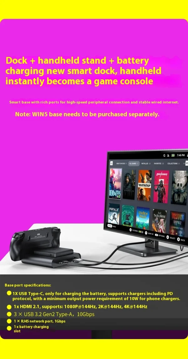 New GPD Win5 7" 120Hz 1080P LTPS Screen Handheld Gaming Console AMD395 M.2 2280 SSD Windows11 RGB Ergonomic Handheld Game Player