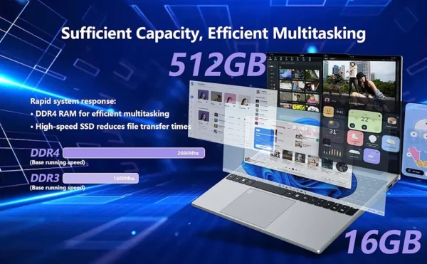 New Office Laptop Intel Core i9 9900 15.6 inch 4K HD Screen Windows 11 16GB RAM 1TB SSD Portable Slim Laptops PC Gamer Computer