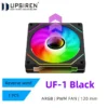 UPSIREN UF-1 PRISM 4 PRO Computer Chassis Fan 12cm ARGB 4 Pin PWM Quiet Cooling Fan 12V Large Air Volume 45.2CFM/600-1500RPM