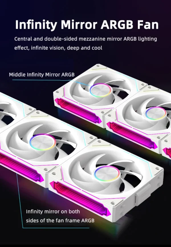 COOLCIRC CX-2 Computer Chassis Fan 120mm 5V 3-pin ARGB Cooler  12V/4PIN PWM 800-2000 RPM 3-in-1 Quiet Building Block Cooling Fan