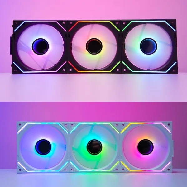 120mm ARGB PC Case Fan with Infinity Mirror - 5V 3-Pin Daisy Chain PWM Sync, Cooling Gaming Fan Jungle Leopard Interstellar V2