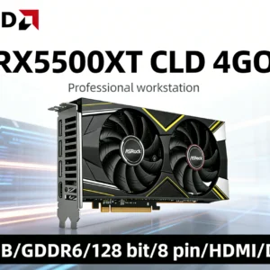ASROCK AMD Radeon RX 5500 XT CLD 4GO GPU 4GB GDDR6 128-bit graphics card support PCI-E 4.0 HDMI 2.0b DP 1.2a 8-pin Double Fan