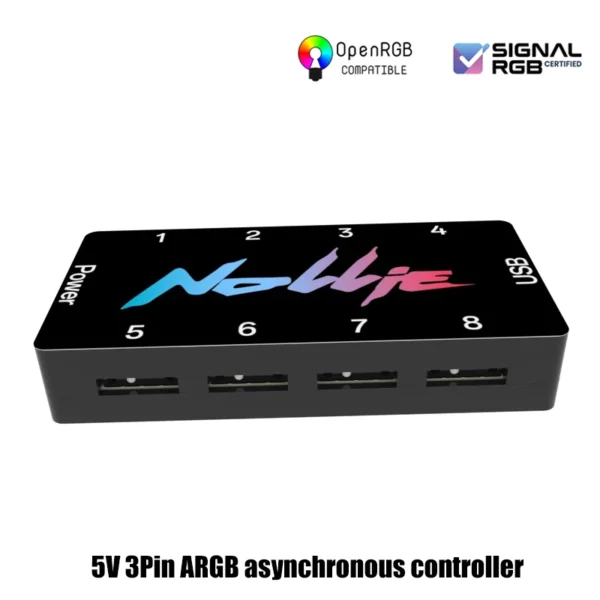 Nollie RGB Asynchronous Controller HUB 8/16 Ways Addressable ARGB Splitter Support Software Signal-RGB/OpenRGB Management