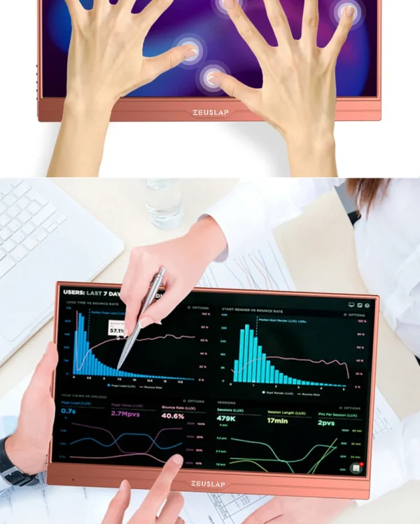 ZEUSLAP 15.6inch touching utrathin portable monitor remote control for phone, laptop, nintendo switch,steamdeck second screen